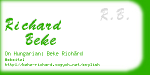 richard beke business card
