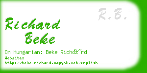 richard beke business card